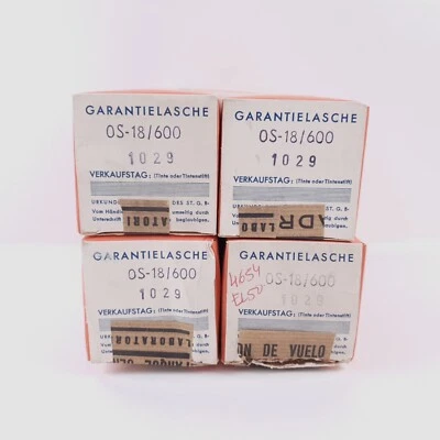 4 x 4654 TUBOS, NOS/NUEVO EN CAJA, VERSIÓN RSD OS-18/600 DE MARCA, TUNGSRAM PRODUC.C2.ENA Foto 1 de 4