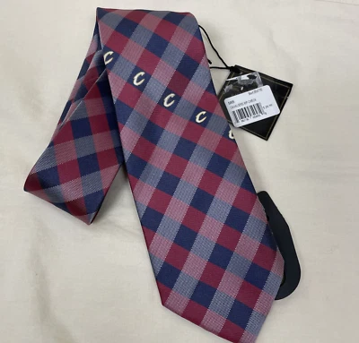 Nuevo con etiquetas Corbata Cleveland Cavs Cuadros Azul Marino Borgoña Logo Foto 1 de 4