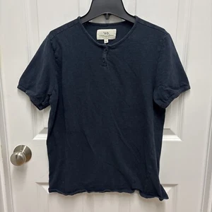 W.R.K NYC Herren schwarz meliert Kurzarm Henley - Größe L - Bild 1 von 7