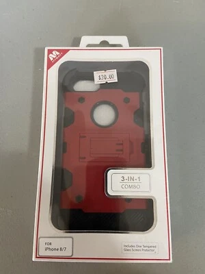 For iPhone 7 / 8 Plus 3-in-1 Storm Tank Protector Cover Tempered Glass Combo - Image 1 of 2