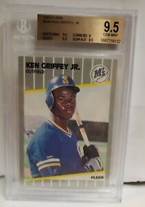KEN GRIFFEY JR.~1989 FLEER BGS-9.5 GEM-MT HOT MLB BASEBALL ROOKIE RC CARD #548