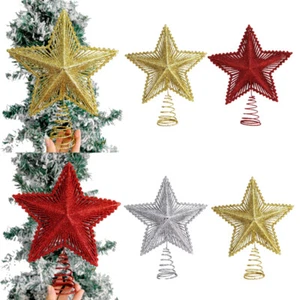 Gold Glitter 9 Inch Star Mini Christmas Tree Topper Christmas Tree Topper Star - Picture 1 of 17