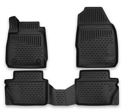 AD TUNING Gummifußmatten für Ford Fiesta MK7 2008-2017 3D Passform Hoher Rand Gummimatten