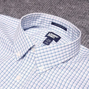 Camicia uomo Lands End bottoni Supima pinpoint cotone 17/35 teal check XL - Foto 1 di 13