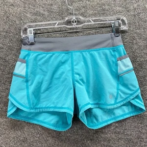 Athleta Activewear Shorts Girls M Medium Blue Mid Rise Pull On Pockets Athletic - Picture 1 of 10