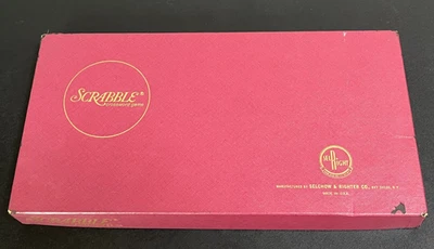 Vintage Scrabble Crossword Game, Selchow Richter, Maroon Tiles, Made In USA - Image 1 of 4