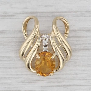 Colgante De Diamante De Citrino Ovalado De 1.13ctw En Oro Amarillo De 14k - Imagen 1 de 5