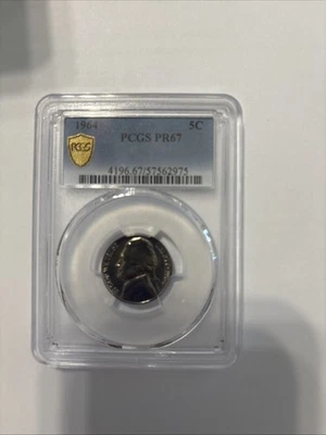 Moneda de níquel Jefferson 1964 prueba certificada PCGS PR 67 Foto 1 de 2