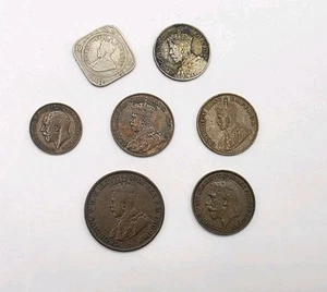 British Empire King George V.Lot Of 7.Different Country.Circulated. - Picture 1 of 11