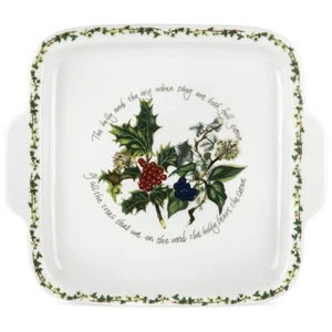 Portmeirion The Holly & The Ivy Square Handled Cake Plate 32cm HV78044-X - Picture 1 of 3