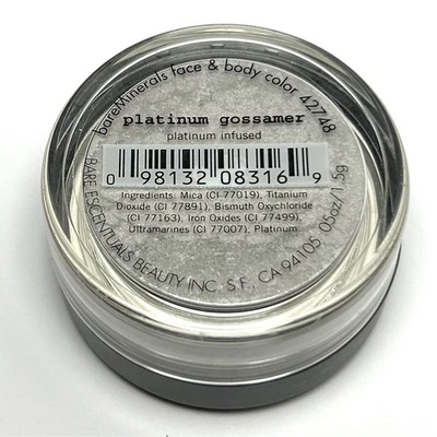 NEW SEALED BareMinerals Face Body Color PLATINUM GOSSAMER ~Full Size 1.5g 0.05oz - Image 1 of 2