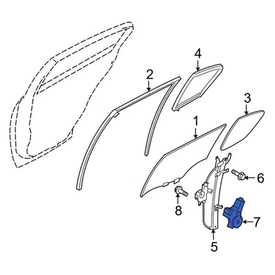 For Infiniti G35 2007-2008 Infiniti Front Right Window Motor - Imagem 1 de 4