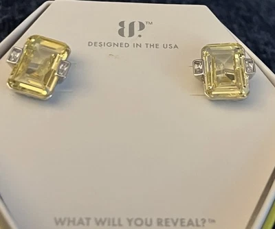 Pendientes Bomb Party Limón Circonita Cúbica Chapado en Rodio Foto 1 de 2