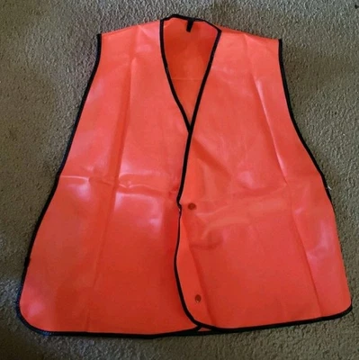 ORANGE VINYL HUNTING VEST ~ ONE SIZE - Image 1 of 3
