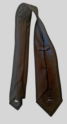 $490 BRIONI  Solid Black Satin XL Necktie Silk TIE ITALY - 62" long - Image 1 of 3