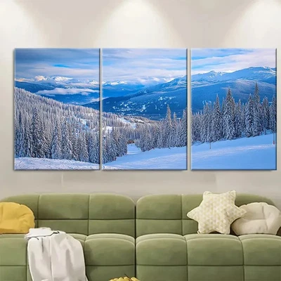 3pcs  Big White Ski Resort Capturing Canada KL  Wall Art Canvas  Unframed/Framed - Image 1 of 4