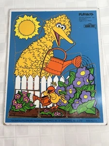 Playskool Sesame Street 1979 Big Bird Garden Wooden Tray Puzzle  #315-20 Box H - Picture 1 of 7