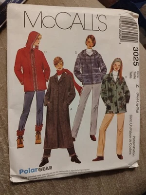 McCalls Sewing Pattern 3025 Misses Fleece Jacket & Coat Size M-XL, 12-22 UNCUT - Image 1 of 4
