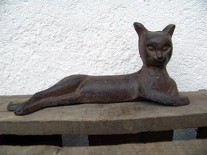 Gartenfigur Katze liegend NEU Kater Dekofigur Gusseisen Gartendeko Landhausstil - Bild 1 von 5
