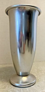 MCM Vintage Brushed Aluminum Industrial Art Deco Vase - Imagen 1 de 10