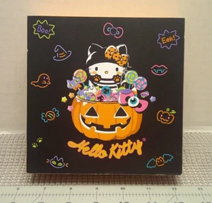 HELLO KITTY Sanrio Glitter Halloween Candy Decor Tabletop Hanging Sign NEW 6”x6” - Picture 1 of 6