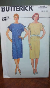 Butterick Pattern 6604 MISSES' Dress Tops & Skirts Size 12-16 UNCUT NOS - Picture 1 of 10