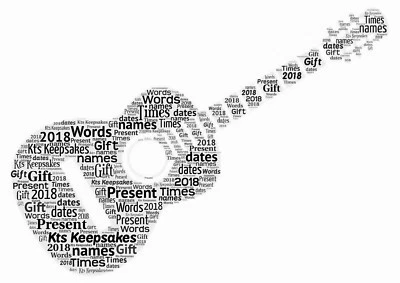KTS KEEPSAKES word art picture personalised gift present keepsake guitar music teacher lesson