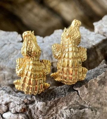 Milor Italy 14K Yellow Gold Alligator or Crocodile Earrings - Image 1 of 4
