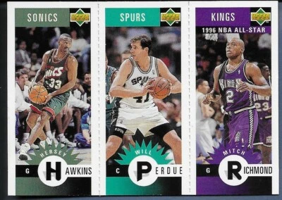 1996-97 Collector's Choice NBA Mini-Card #M161, 165, 166 Richmond Perdue Hawkins - Image 1 of 2