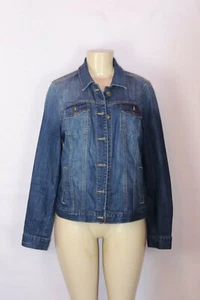 TOMMY HILFIGER DAKR STONE WASH LONG SLEEVE DENIM JEAN JACKET SIZE LARGE - Picture 1 of 3