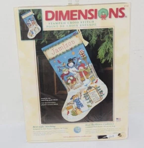 Dimensions Best Gifts 16" Stocking Stamped Cross Stitch Kit Snowman 8741 NEW - Picture 1 of 3