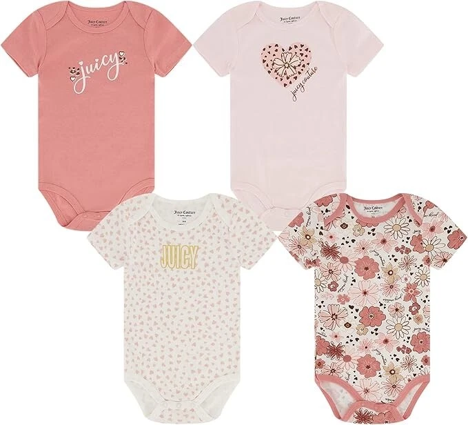 Juicy Couture младенца девочек 4шт боди комплект размер 0/3 М 3/6 М 6/9 М 12 М 18 М - Изображение 1 из 1