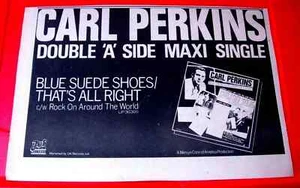 Carl Perkins Blue Suede Shoes Vintage ORIG 1978 Press/Magazine ADVERT 13"x 9" - Picture 1 of 3