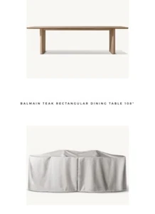 RH Restoration Hardware Classic 108” Rectangular Dining TABLE Cover Grey - Foto 1 di 6