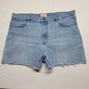 Wrangler Womens Frayed Denim Shorts Size 34 ( 40" Waist ) Cut Off Stretch - Picture 1 of 11