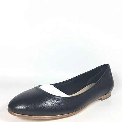 Via Spiga Demetria Women's 8 M Black Leather Slip On Ballet Flats Shoes Foto 1 de 4