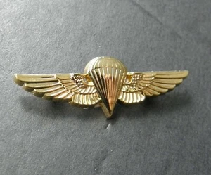 PARATROOPER NAVY MARINES GOLD COLORED SMALL JUMP WINGS LAPEL PIN 1.5 INCHES - Picture 1 of 2
