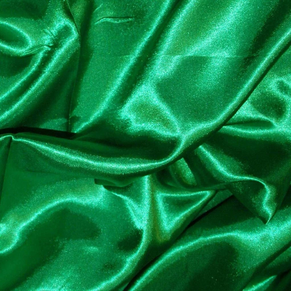 Emerald Green LIQUID SATIN POLYESTER LINING FABRIC BRIDAL WEDDING PROM 60" WIDTH - Image 1 of 1