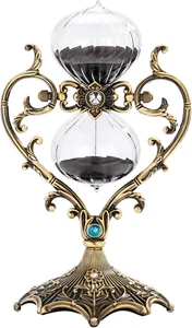 60 Minuten Sanduhr Sanduhr, Vintage graviert Messing schwarz Sanduhr - Bild 1 von 10