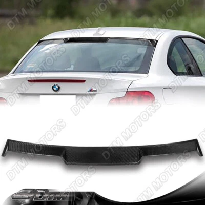 For 08-13 BMW 125i 128i 135i Coupe E82 Carbon Fiber Rear Roof Window Spoiler - Image 1 of 4