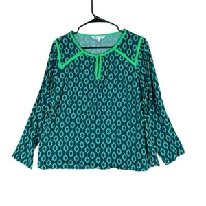 Escapada Living Women’s L Large Green Geometric Tunic Boho Colorful Beach Artsy - Picture 1 of 11