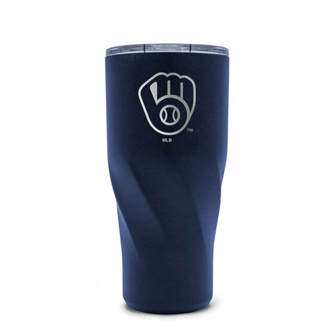 MLB Baseball Milwaukee Brewers 20oz Stainless Steel Morgan Travel Tumbler Cover