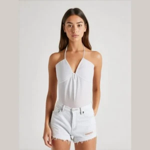 Body Abercrombie & Fitch Suave AF Blanco Halter Recortado Tanga Talla Grande - Imagen 1 de 10