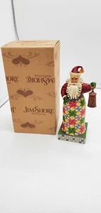 Jim Shore Heartwood Creek 2008 "Holiday Bright" Quilted Santa W/ Lantern In Box - Picture 1 of 8