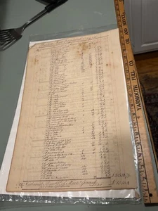 1755 Colonial Boston Ledger document cloth molasses Gershom Breed Norwich CT 18” - Picture 1 of 5