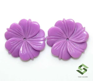 24x24 mm Natural Phosphosiderite Handmade Carving Pair 31.44 CTS Gemstones - Picture 1 of 7