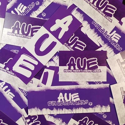 MARKENLOS 300x Aue Aufkleber/ Sticker Mix/ Fußball Fanartikel/ PVC/ wetterfest