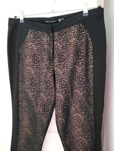 Women Ivanka Trump Dress Pant  Black Metallic Evening Party Fun Straight Leg XL - Picture 1 of 5