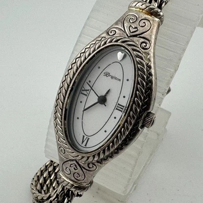 Vintage Brighton Quartz Watch Cheyenne Women Silver Oval Analog New Battery 7.5" - Image 1 of 4