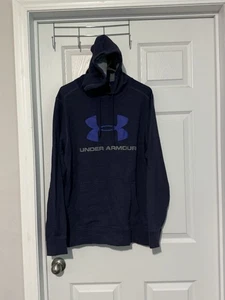 Under Armour Sudadera con Capucha Hombres Grande Azul Púrpura Logo Sudadera Suéter Adulto Pullover - Imagen 1 de 4